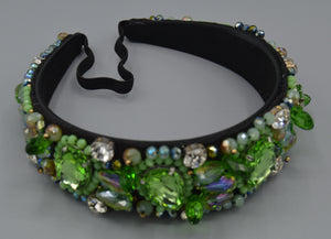 Green Crystal Beaded Headband