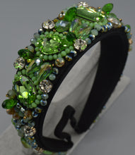 Load image into Gallery viewer, Green Crystal Beaded Headband
