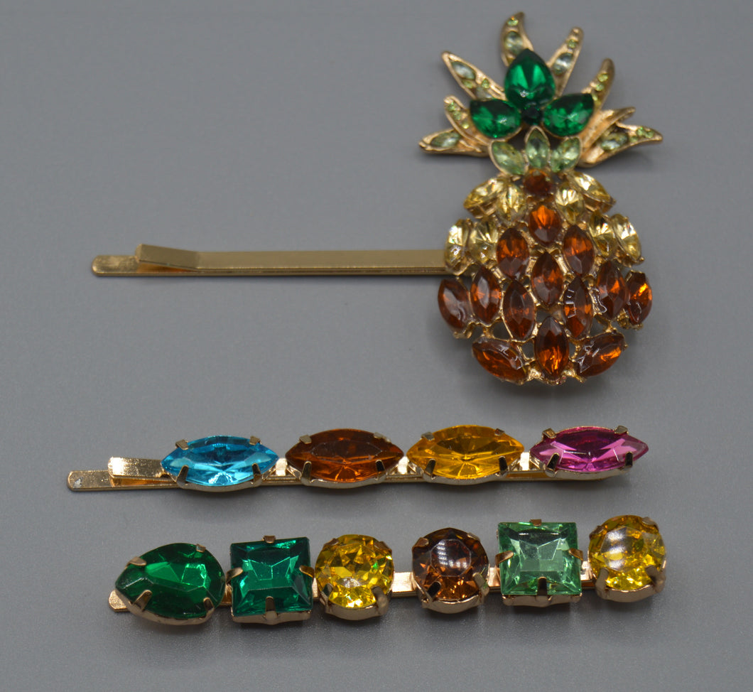 Pineapple Hair Clip Set