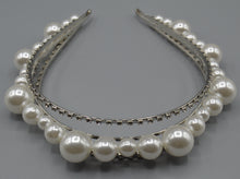 Load image into Gallery viewer, Double Diamond Pearl Headband
