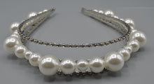 Load image into Gallery viewer, Double Diamond Pearl Headband
