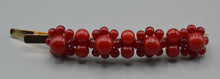 Load image into Gallery viewer, 4 Piece Red Beaded Hair Clips
