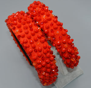 Red-Orange Beaded Headband