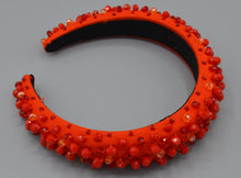Load image into Gallery viewer, Red-Orange Beaded Headband
