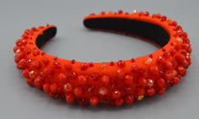 Load image into Gallery viewer, Red-Orange Beaded Headband
