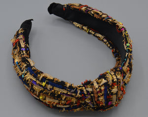 Black and Gold Fabric Headband