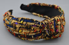 Load image into Gallery viewer, Black and Gold Fabric Headband

