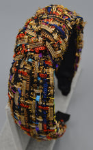 Load image into Gallery viewer, Black and Gold Fabric Headband
