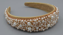 Load image into Gallery viewer, Cream and Gold Pearl Headband
