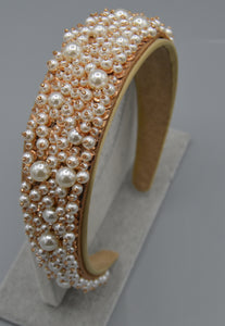 Cream and Gold Pearl Headband
