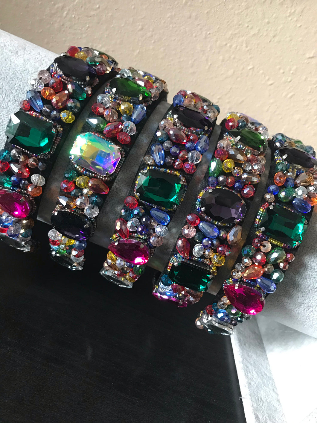 Purple and Green Stone Headband